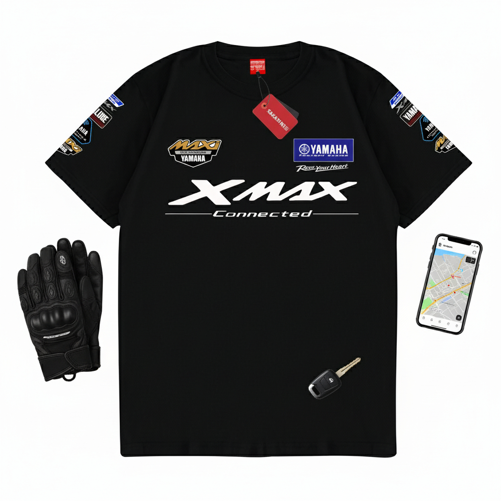 SAKAZUKI Kaos Distro Motor Yamaha XMAX Connected MAXI Factory Racing T-shirt Riders XMAX 250 Touring