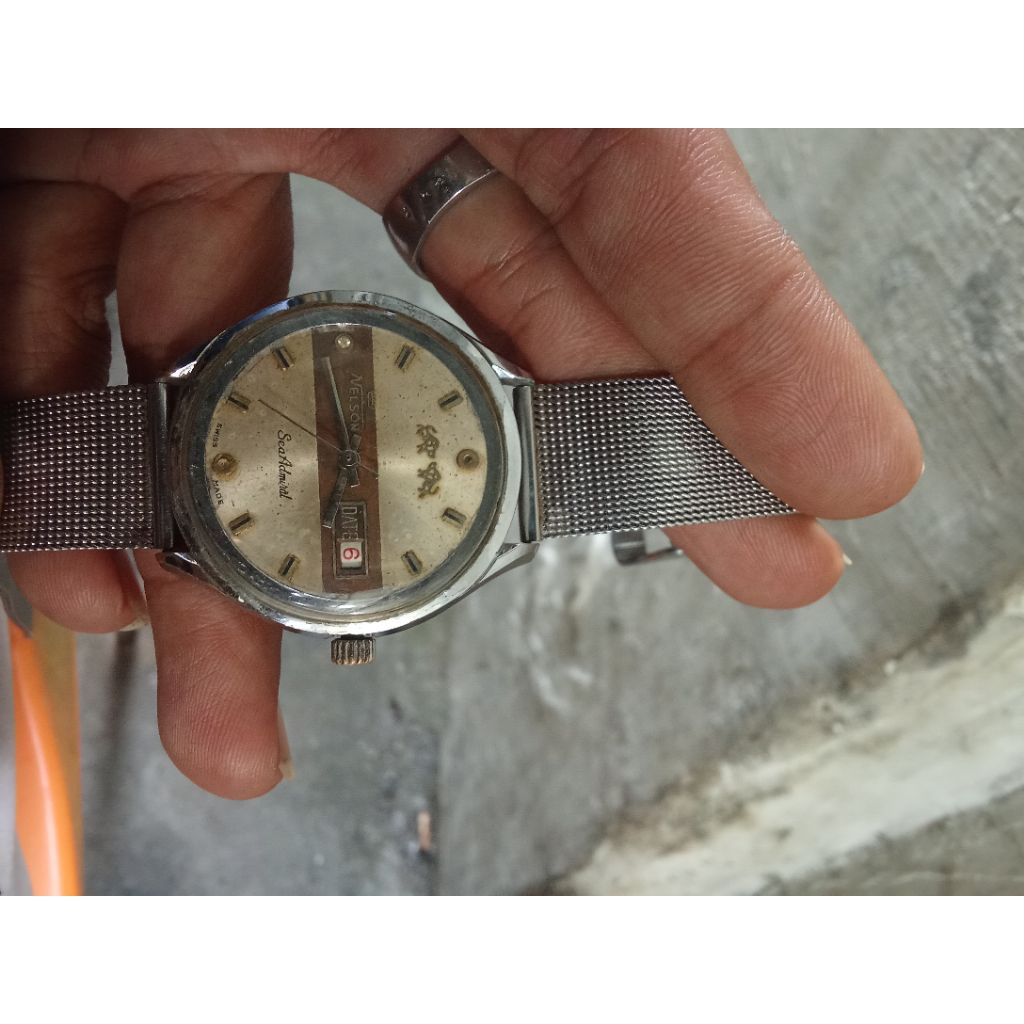 jam tangan vintage Nelson Sea Admiral Swiss Made antik