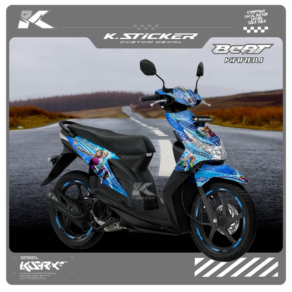 DECAL STICKER HONDA BEAT KARBU SONIC HITAM