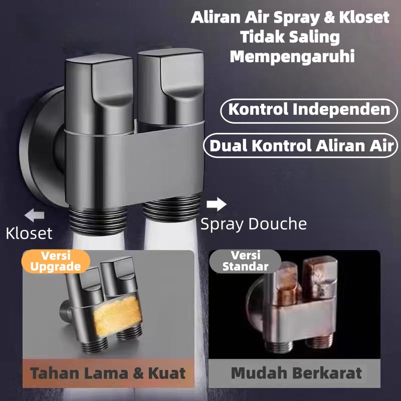 Toilet Shower Jet Washer Hitam Idet Shower Cebok Sower Spray Bidet Dilengkapi Dengan Keran Air Ganda