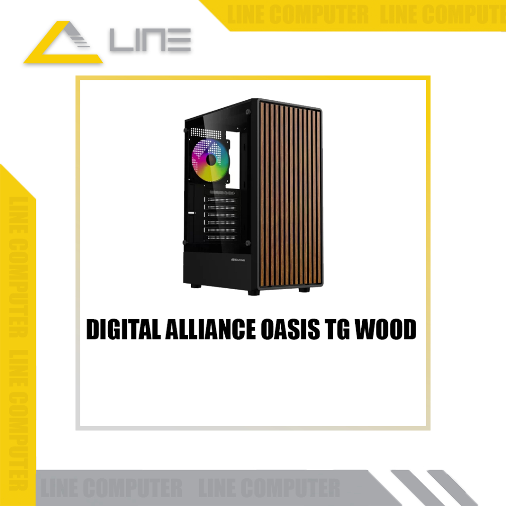 DIGITAL ALLIANCE OASIS TG WOOD | CASING PC GAMING CASE ATX M-ATX