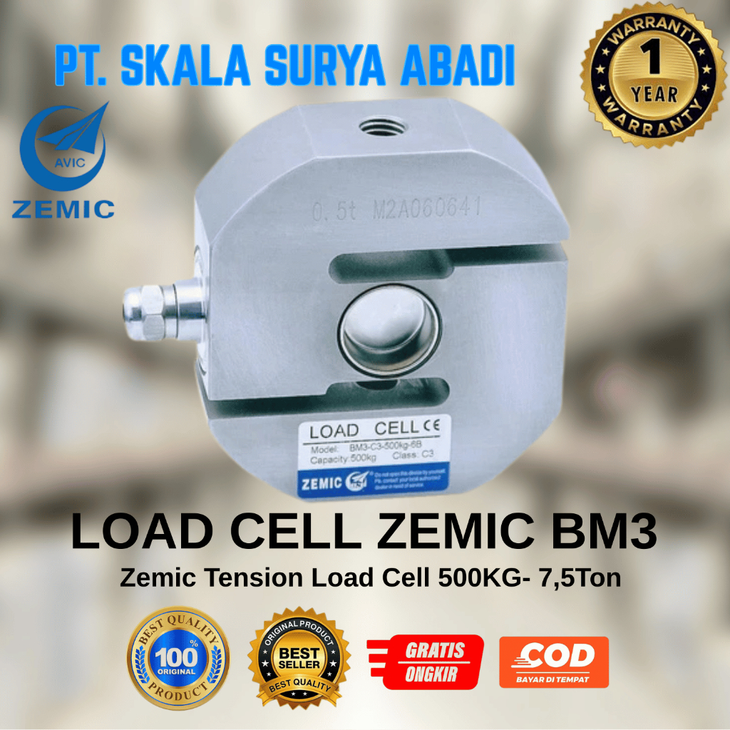 Load Cell ZEMIC BM3 Cap 500kg- 7,5ton /Tension Load Cell /LOad Cell Type S / Load Cell Tarik