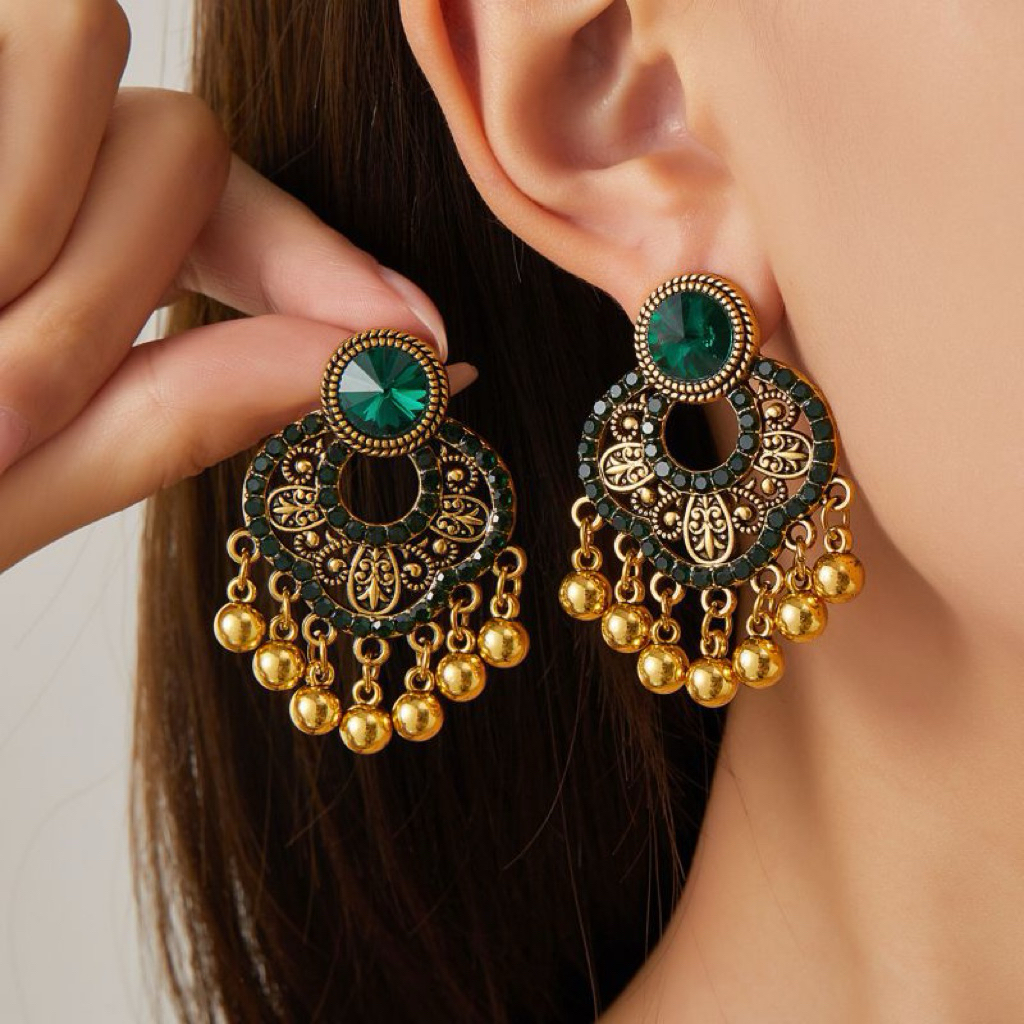 Anting Premium Diamond Imitasi Berlian Pesta Mewah Blink Impor Rumbai Hijab Panjang Hijabers