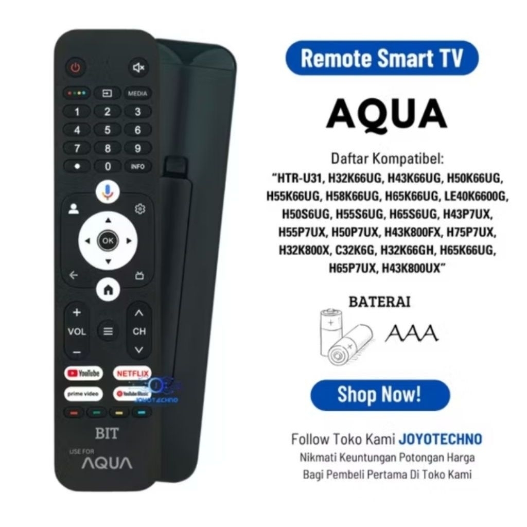 REMOTE SMART ANDROID TV AQUA