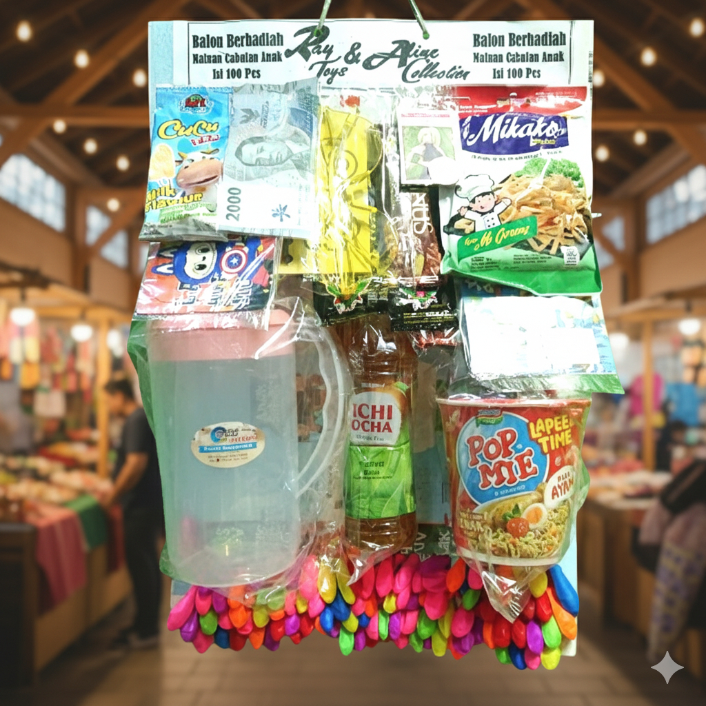 Grosir Mainan Cabutan Balon Anak Berhadiah Lengkap Isi 100 Harga Ecer 500an