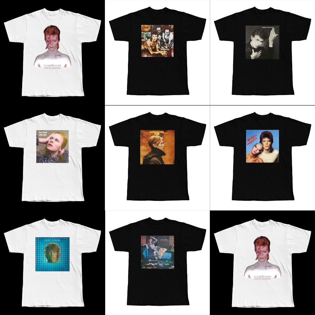 David Bowie Tshirt - JUAL BAJU KAOS BAND DAVID BOWIE BAND ROCK - (BISA CUSTOM)