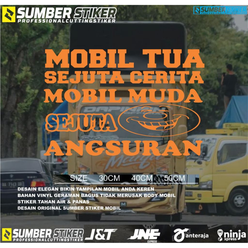 Stiker Mobil Variasi Kaca Bodi Samping Kata Kata Truk Canter Pick Up granmax L300 Keren Tulisan mobi
