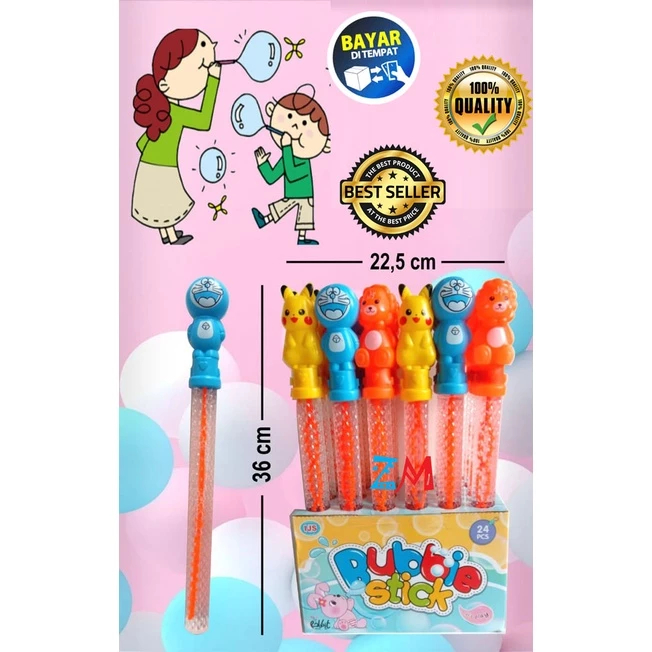 Smile - Mainan Gelembung Stick Bubble Karakter / Gelembung Tiup Balon