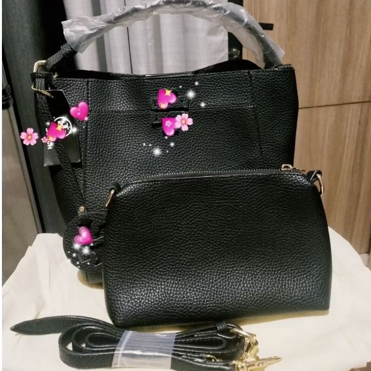 Tas bucket TB hitam kulit jeruk premium