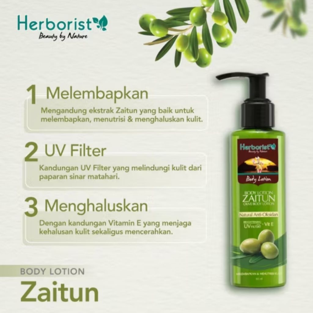 Herborist Body Lotion Zaitun 145ml - Body Lotion Herborist