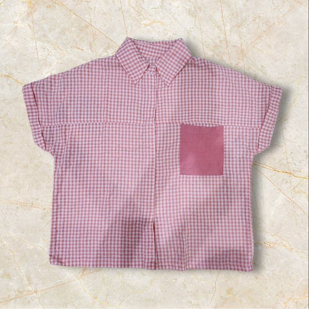 [PRELOVED] KEMEJA ANAK PRIA Warna PINK KOTAK-KOTAK
