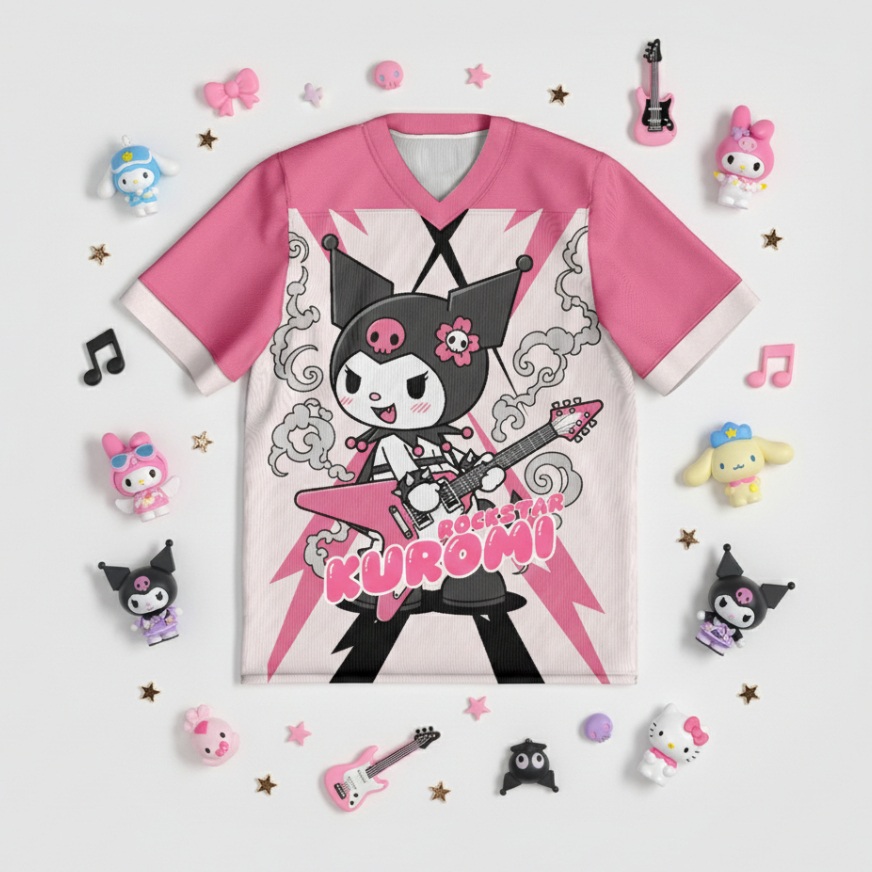 Dandit Jersey kid anak kartun Rockstar Kuromi