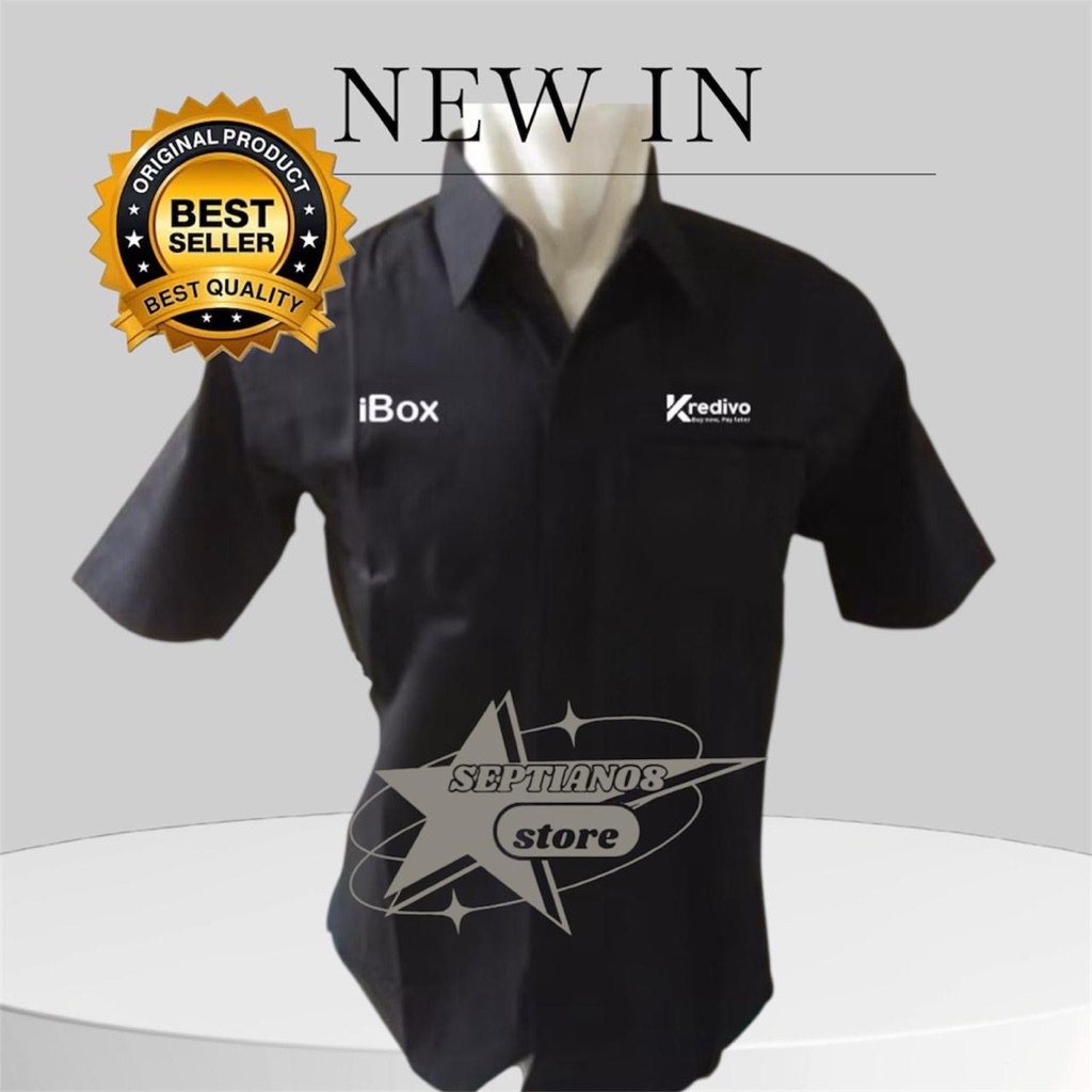 kemeja kredivo ibox terbaru hitam k1 baju kredivo seragam kredivo ibox