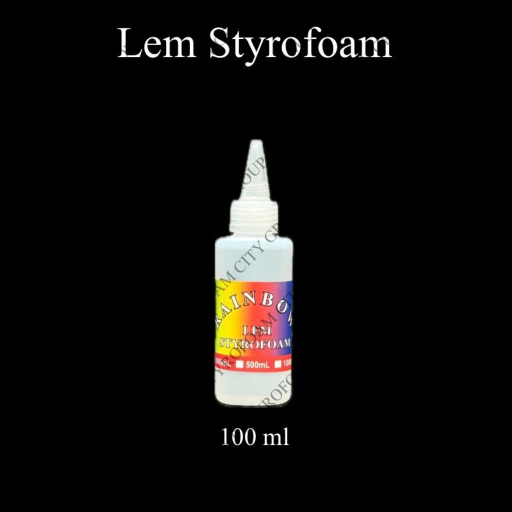 Lem Styrofoam Rainbow 100ml Lem Gabus