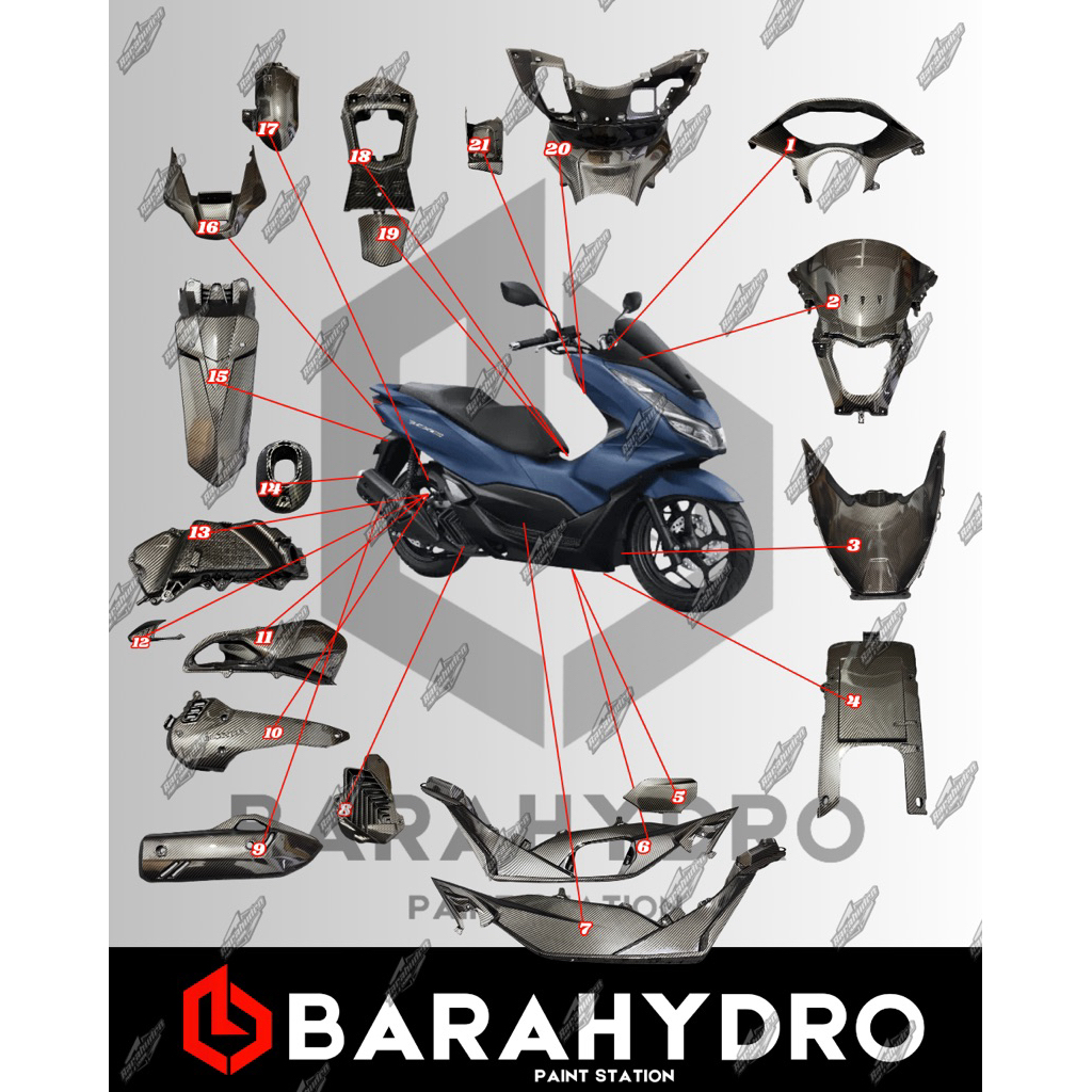 BODY KASAR KARBON PCX 160 GEN 1 2020-2024