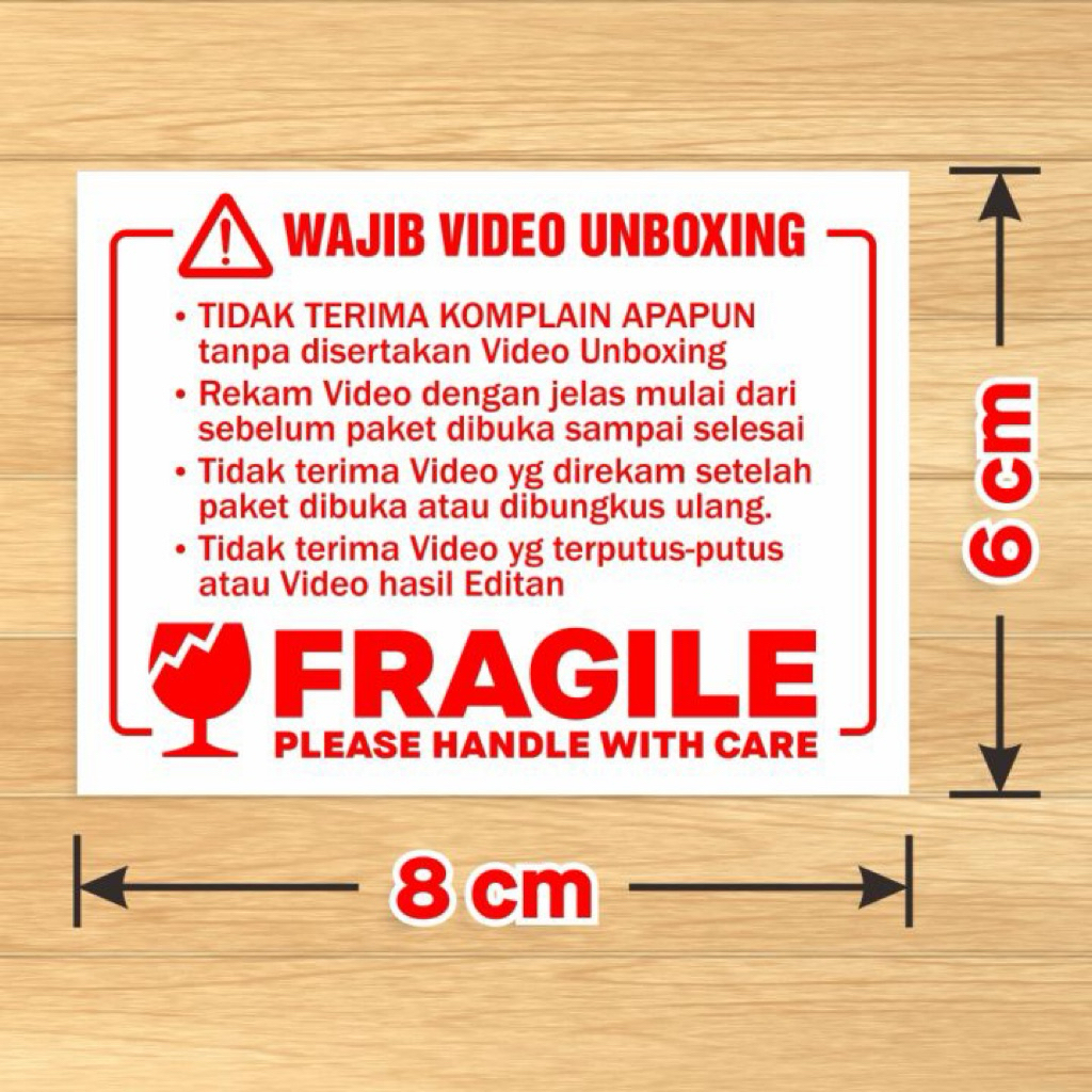 Sticker Label Fragile Unboxing