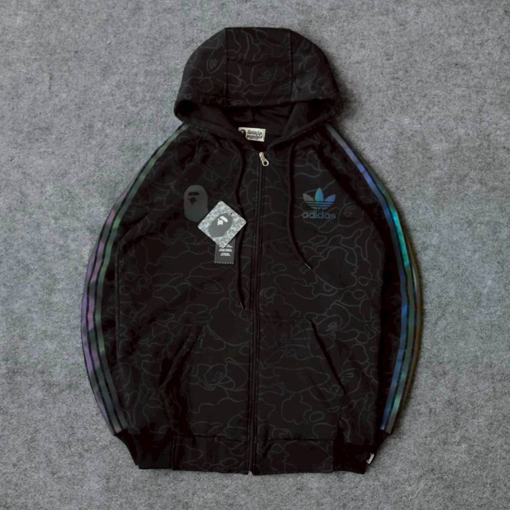 Hoodie Zhiper X-Bape Hologram Katun Plecce