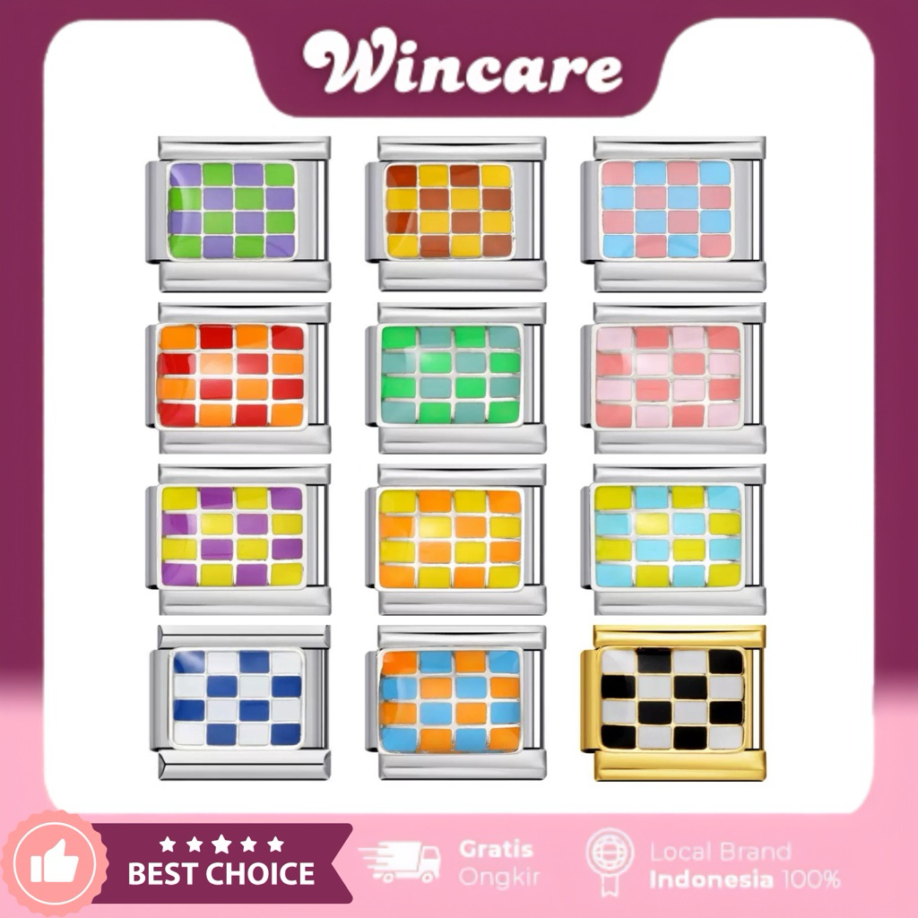 Italian Charm Bracelet Chessboard Gold Platinum Series / Charm Premium Italian Bracelet By Luvka