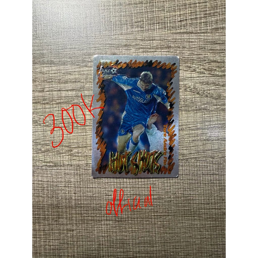 1999 futera tore andre flo chelsea hot shot foil card hs5 chrome embossed chase card trading card