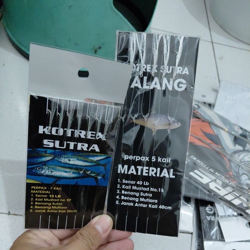 kotrekan pancing laut sutra talang/rangkaian pancing selar/rangkaian brandil