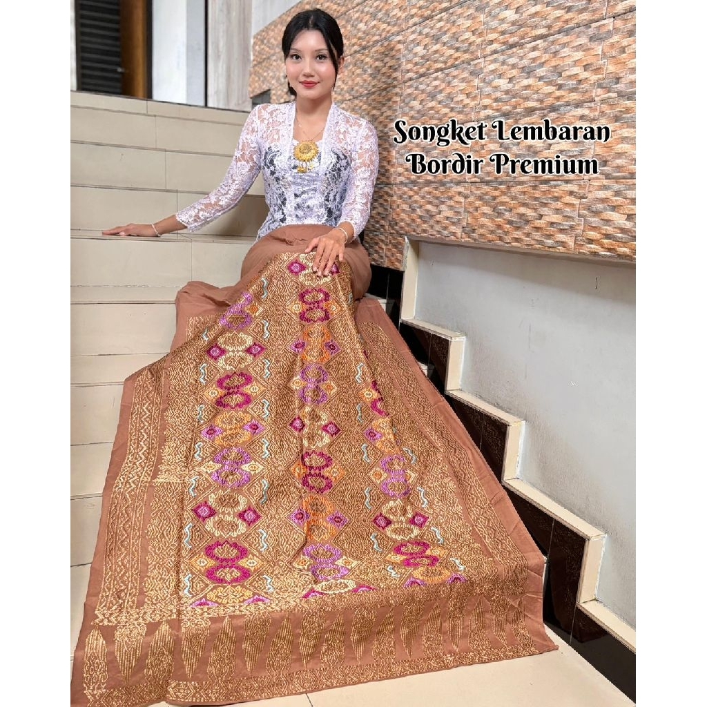 kamen songket bordir Bali premium // Kain Bordir Songket Lembaran