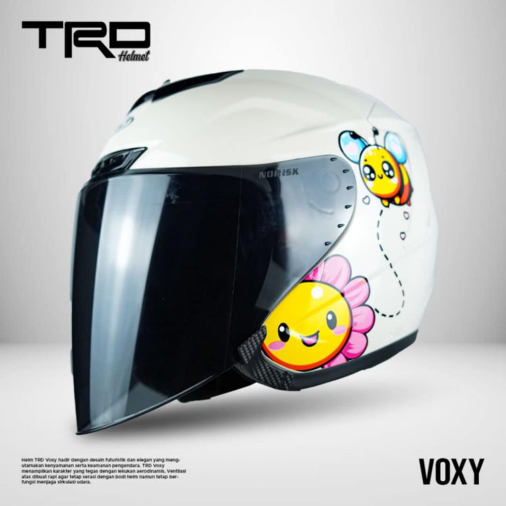 Helm Half Face TRD Voxy Milo Motif Lebah Original SNI - Helm Retro Dewasa Pria Wanita Kekinian Aesth