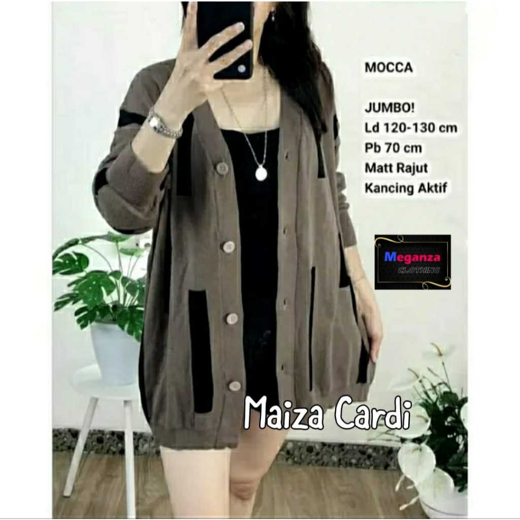 MAIZA CARDIGAN WANITA OUTER SWEATER LENGAN PANJANG KNIT HALUS NYAMAN DIPAKAI LD 120 PJ 70