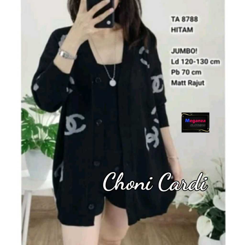 CHONI CARDIGAN WANITA OUTER SWEATER LENGAN PANJANG KNIT HALUS NYAMAN DIPAKAI LD 120 PJ 70