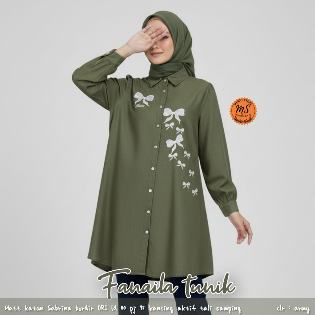 Fanaila Tunik Katun Sabrina Bordir Ori