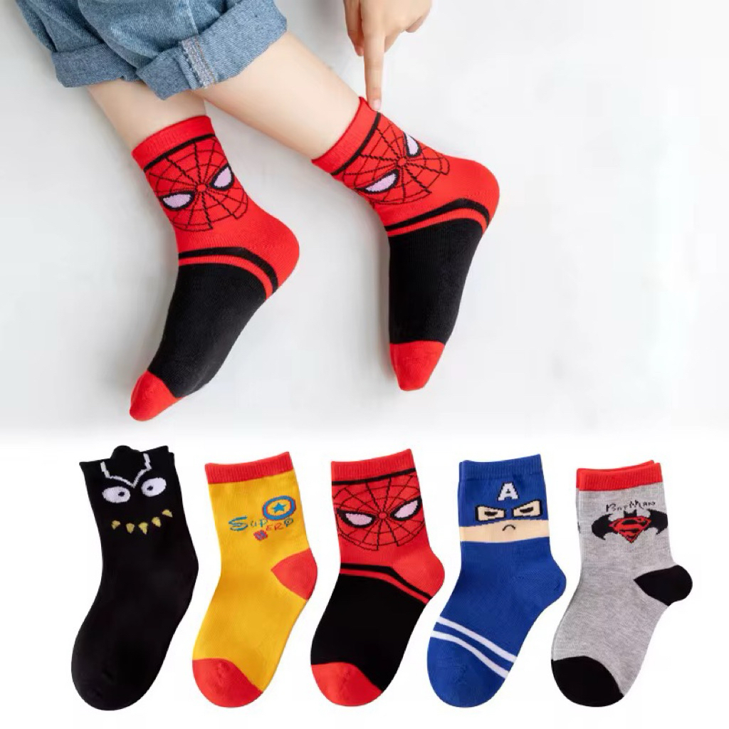 ( SET ISI 5 PASANG ) Kaos Kaki Anak Motif Karakter / Kaos Kaki Motif Anak TK/PAUD dan SD