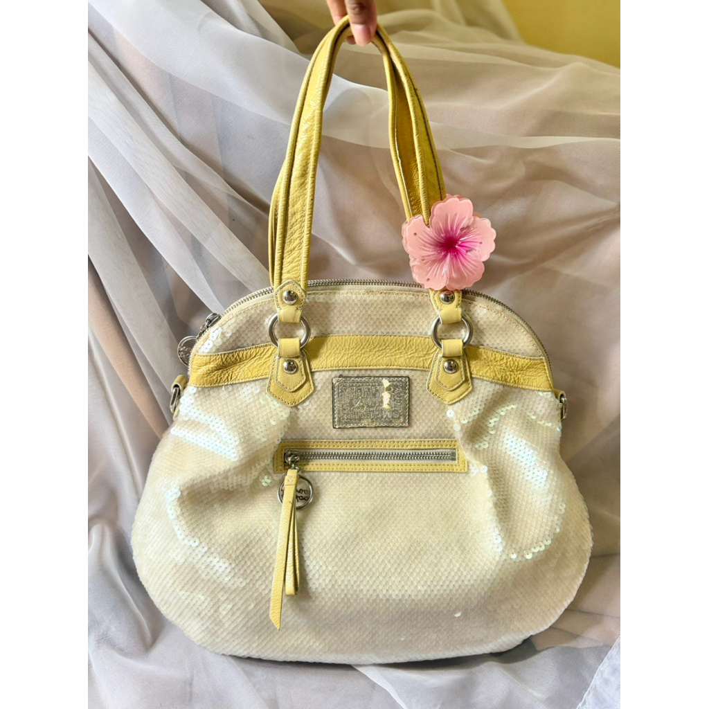 COC Coach Poppy Sequin Tote Bag Vintage Coachh