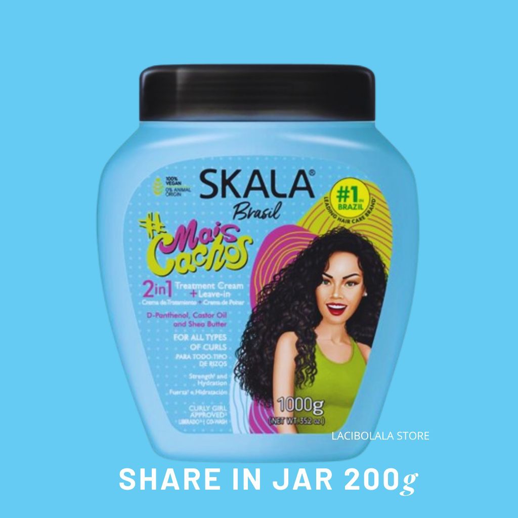 [Ready - Share In Jar 200g] - SKALA Brazil Mais Cachos 2in1 ORIGINAL| 2in1 Treatment + Leave-In Curl