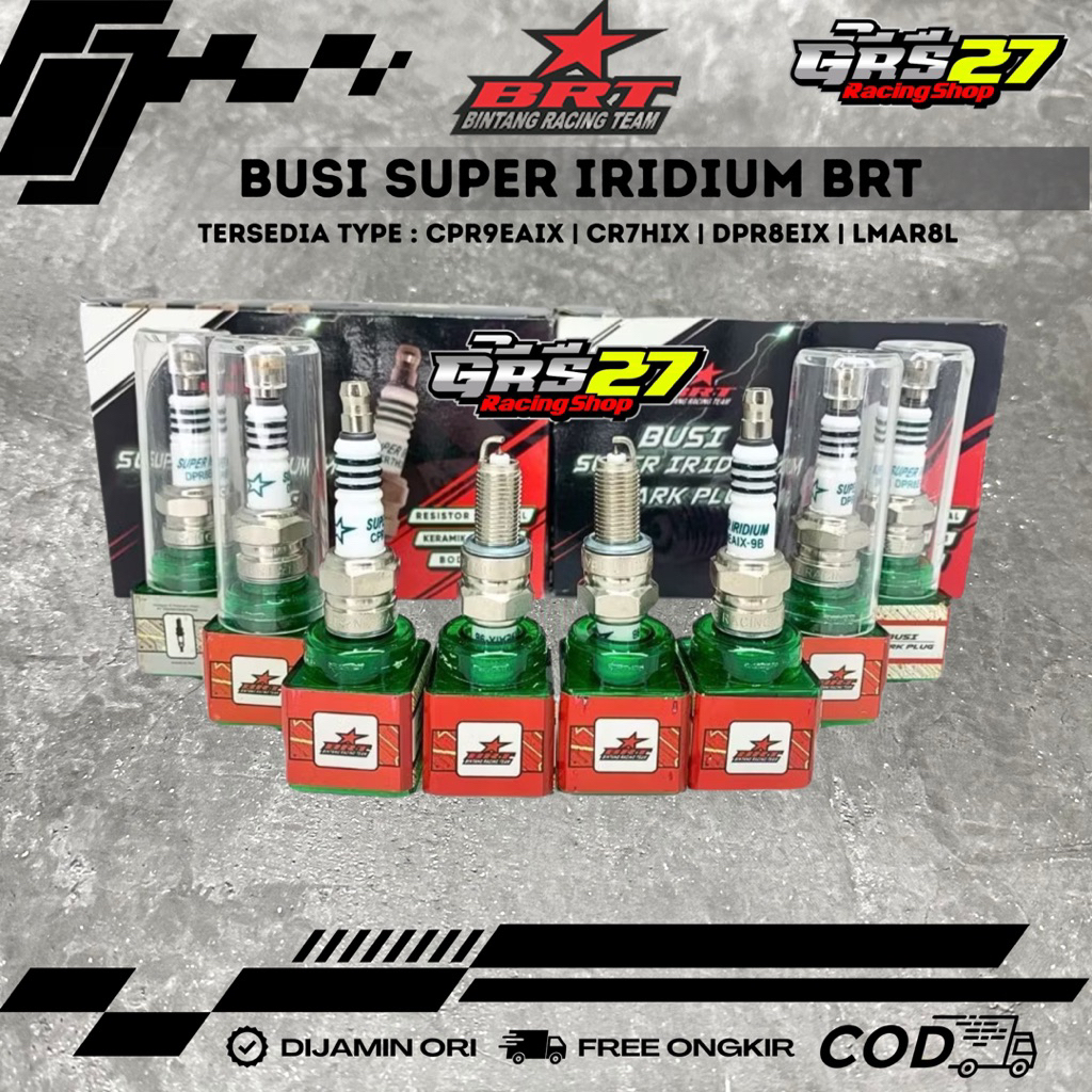 BUSI BRT SUPER IRIDIUM MIO SPORTY BEAT SCOOPY VARIO 125/150 NMAX AEROX MIO M3 PCX SEMUA TYPE MOTOR O