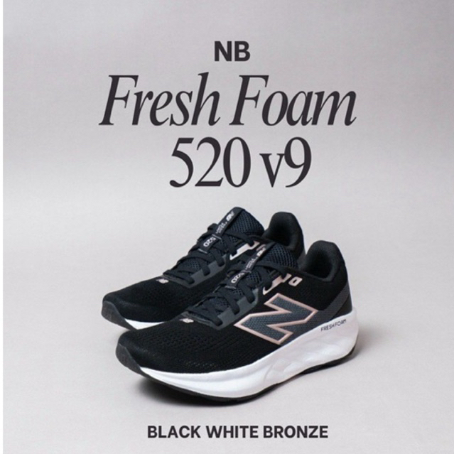 SEPATU SNEAKERS RUNNING NB FRESH FOAM X 520 BLACK WHITE