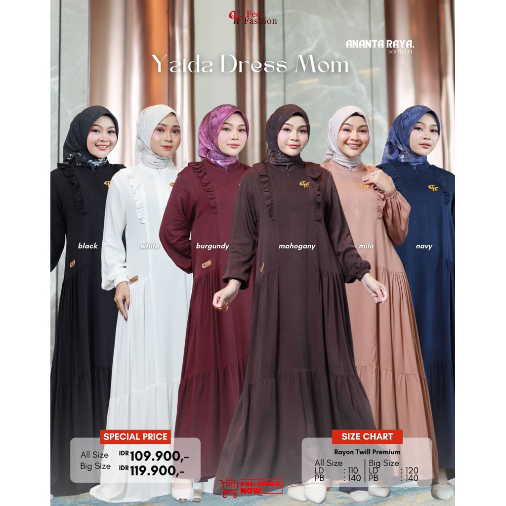Fee Fashion - Dress / Gamis / Yaida Dress Fee Fashion