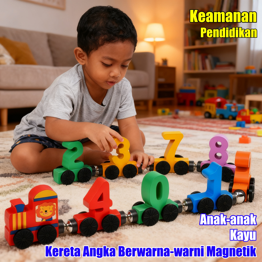 Mainan kereta api magnet anak edukasi 1-7tahun Laki-laki/Perempuan  Edukasi Kereta Api Beroda 0-10