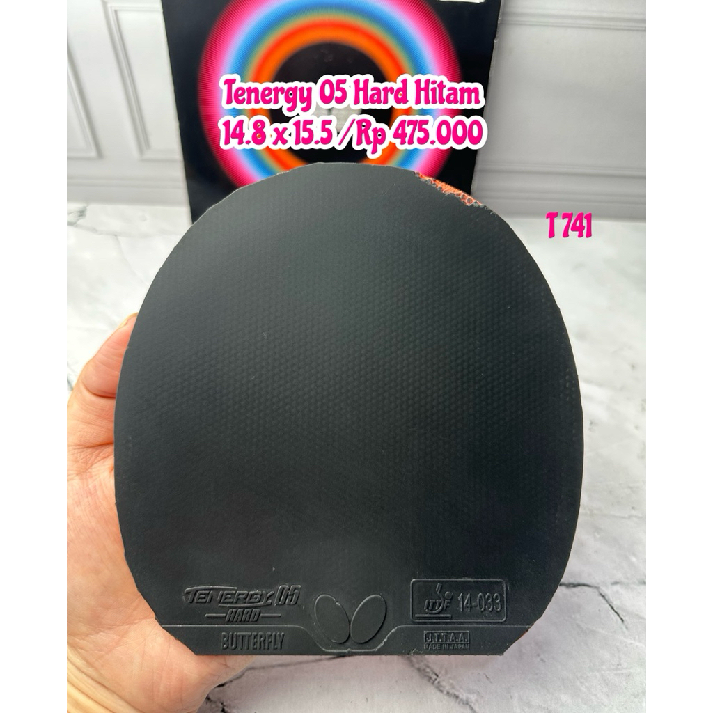Promo second bet bat bad karet tenis meja pingpong tenergy 05 hard hitam original market jepang