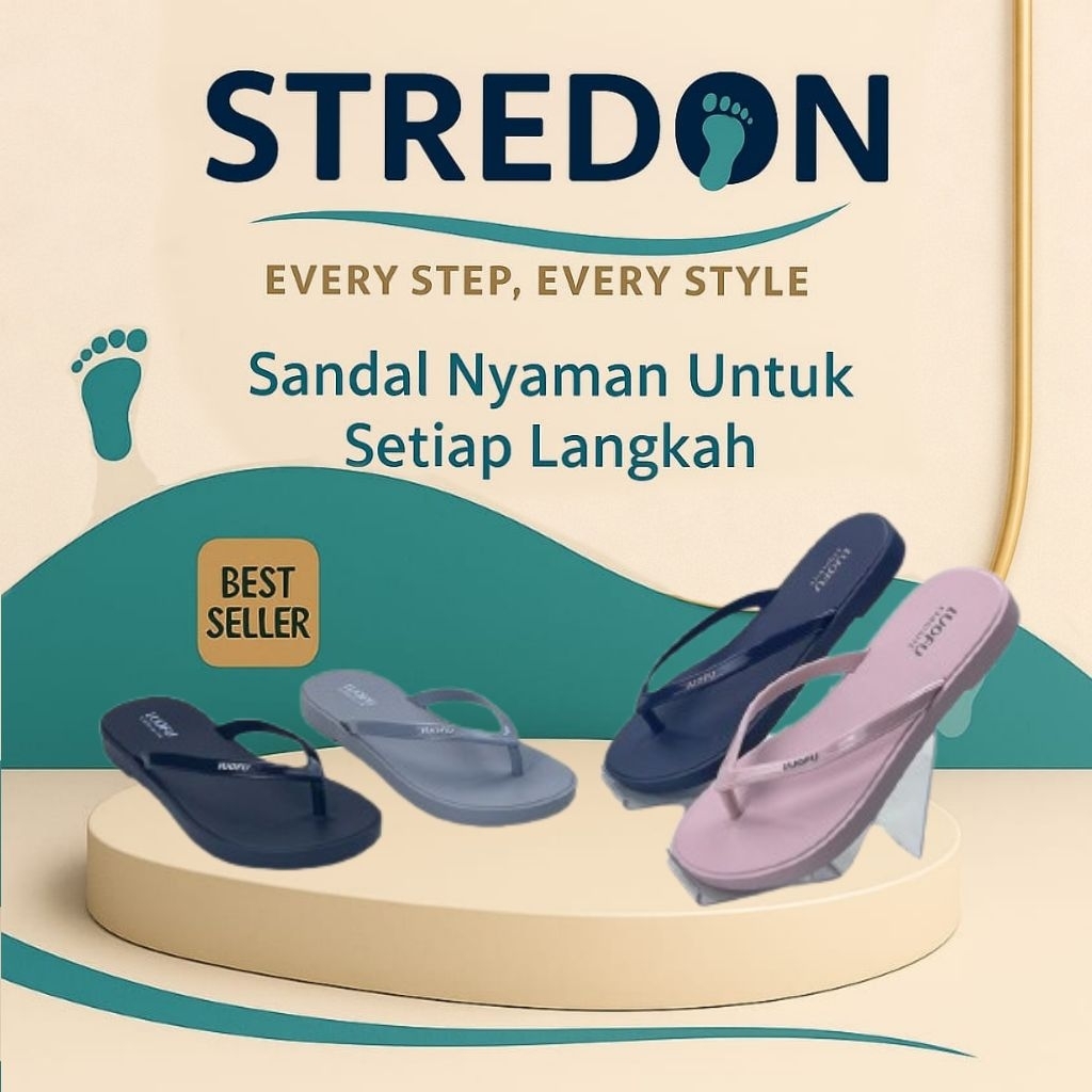 Sandal Wanita LUOFU Wedges Original | Sandal Jepit Elegan Nyaman | Size 36–40