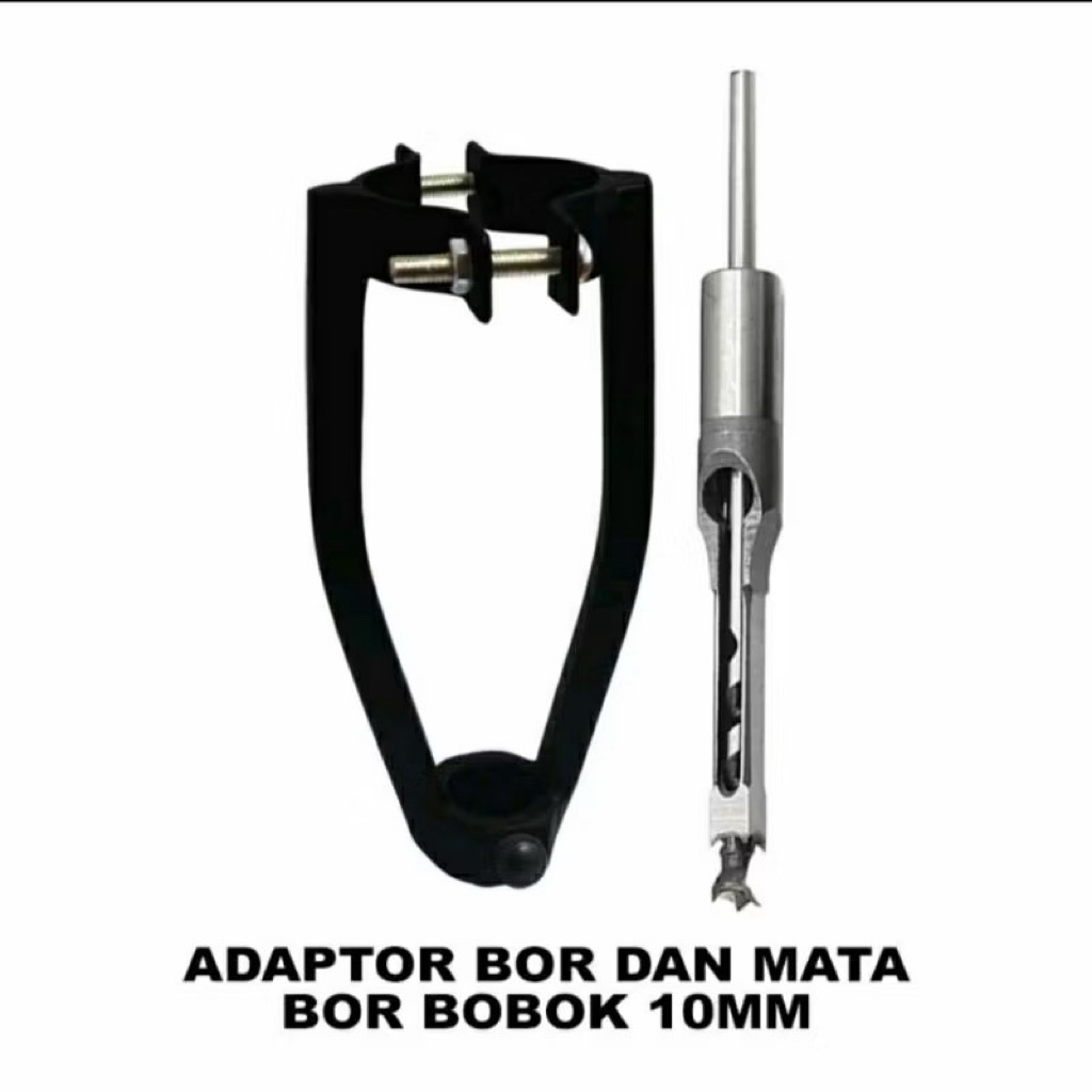 Adaptor Bor Bobok Kayu + Mata Bobok 10 mm | Alat Pahat Kayu Manual Pakai Bor