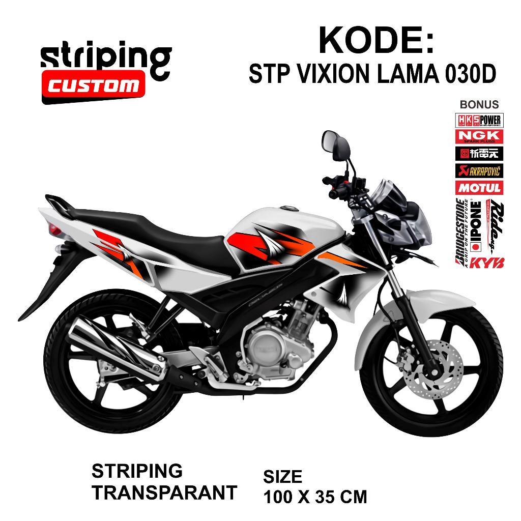 Striping Transparant Vixion Variasi / Str UV Vixion Old 2008 - 2012 / Stiker Vixion Grafis Ori