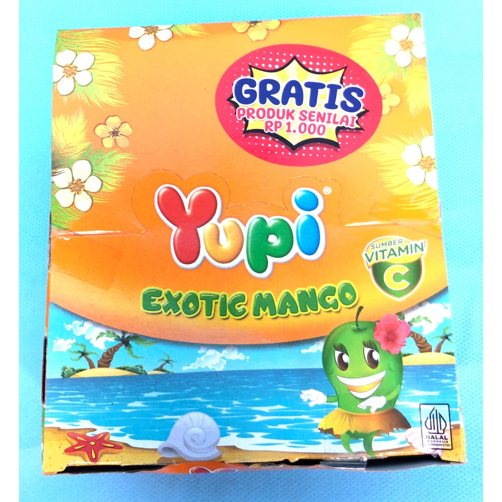 Permen Yupi Gummy Jelly Mangga Sumber Vitamin C (1 Box Isi 24 Pcs)