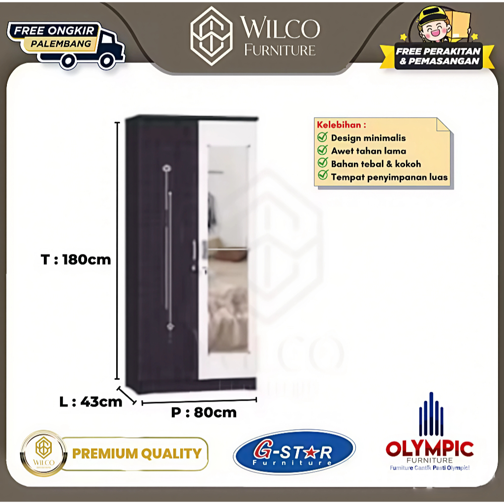 Lemari Pakaian LCSP Dona by Gstar | Lemari Baju 2 Pintu Gstar