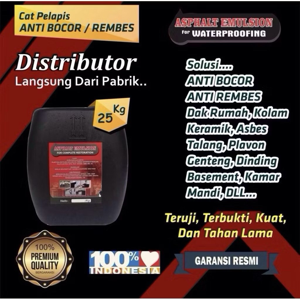 Aspal Cair 25kg cat pelapis anti bocor waterproofing