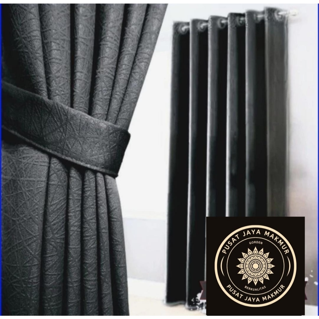 GORDEN BLACKOUT WARNA HITAM Gorden Jendela Pintu Blackout Import Premium Tebal