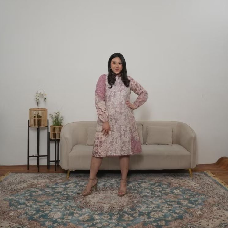 Tunik Wanita Batik Widuri Dusty Pink
