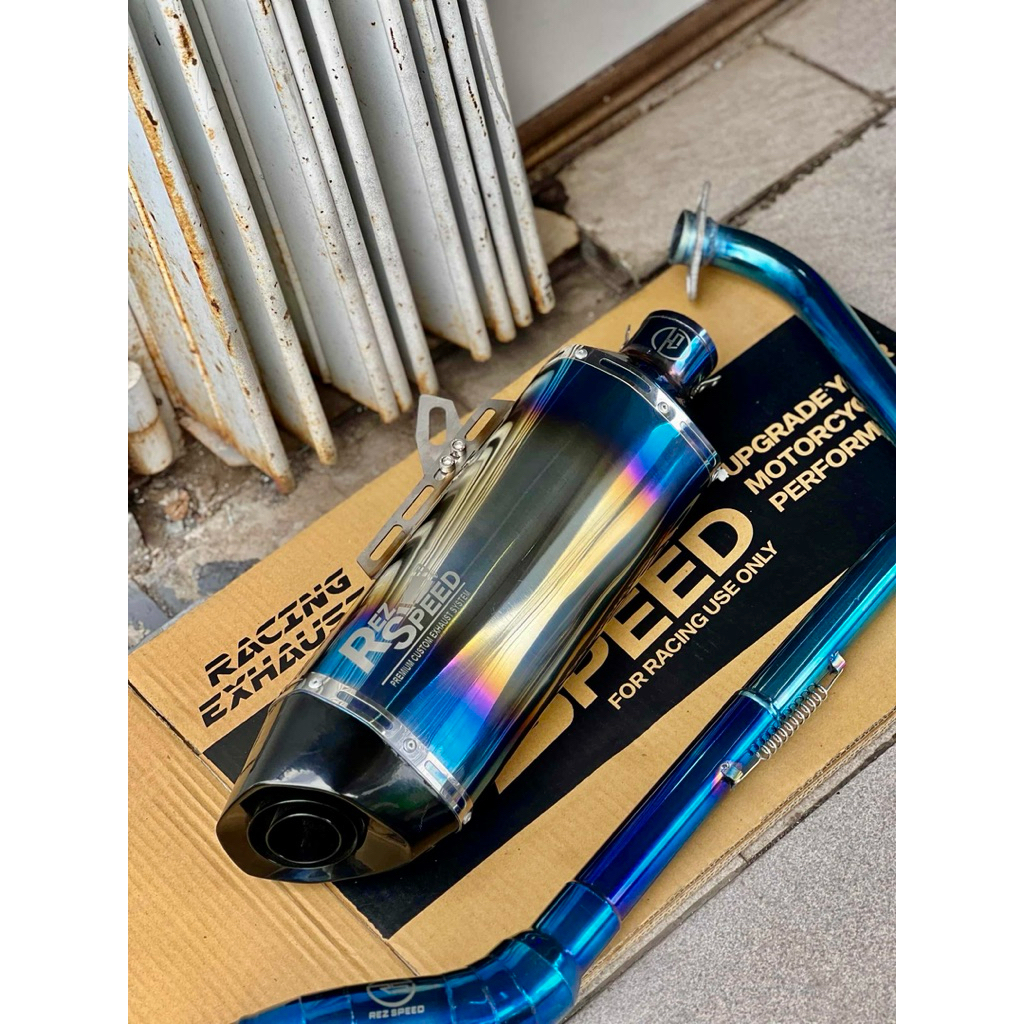 Knalpot Rez Speed Tipe Blue Forge Untuk CBR 150r CB150r Vixion GSX R15 V3 V2 Verza Sonic Satria FU M