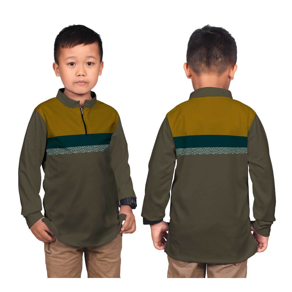 Baju Koko Anak Laki-laki Muslim Modern | Adem Nyaman | Koko Anak Laki-laki Lengan Panjang UK S - 2XL