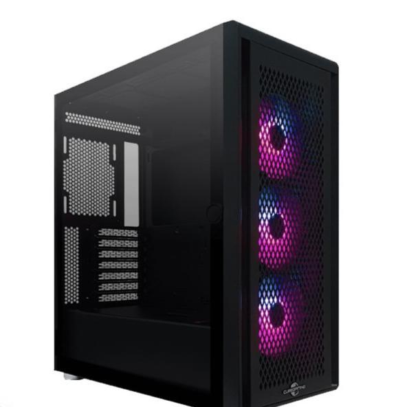CUBE GAMING STALLA BLACK - ATX Tempered Glass + 3pcs RGB Fan