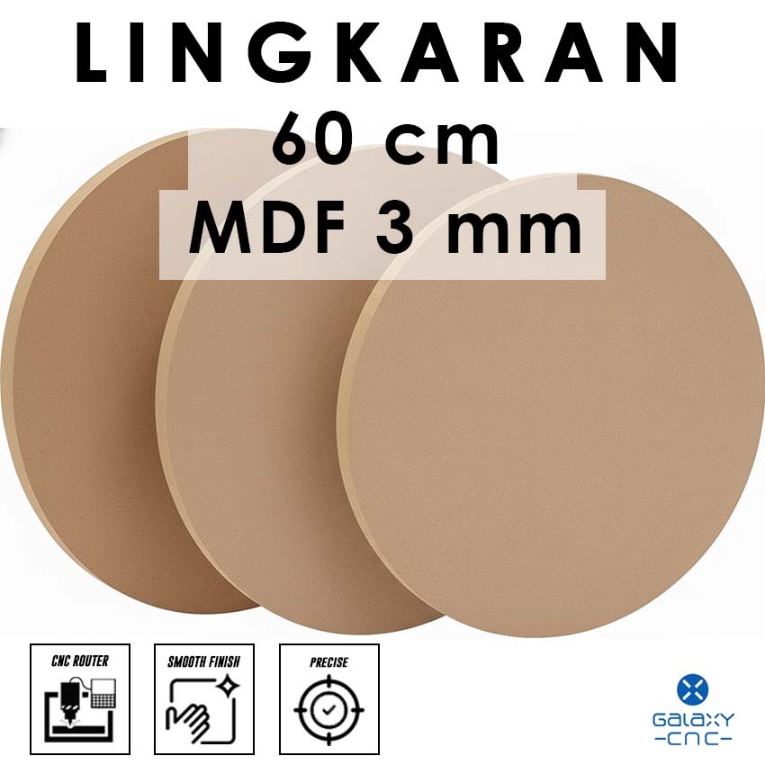 lingkaran 60 cm - MDF 3 mm - MDF hijau / papan HMR