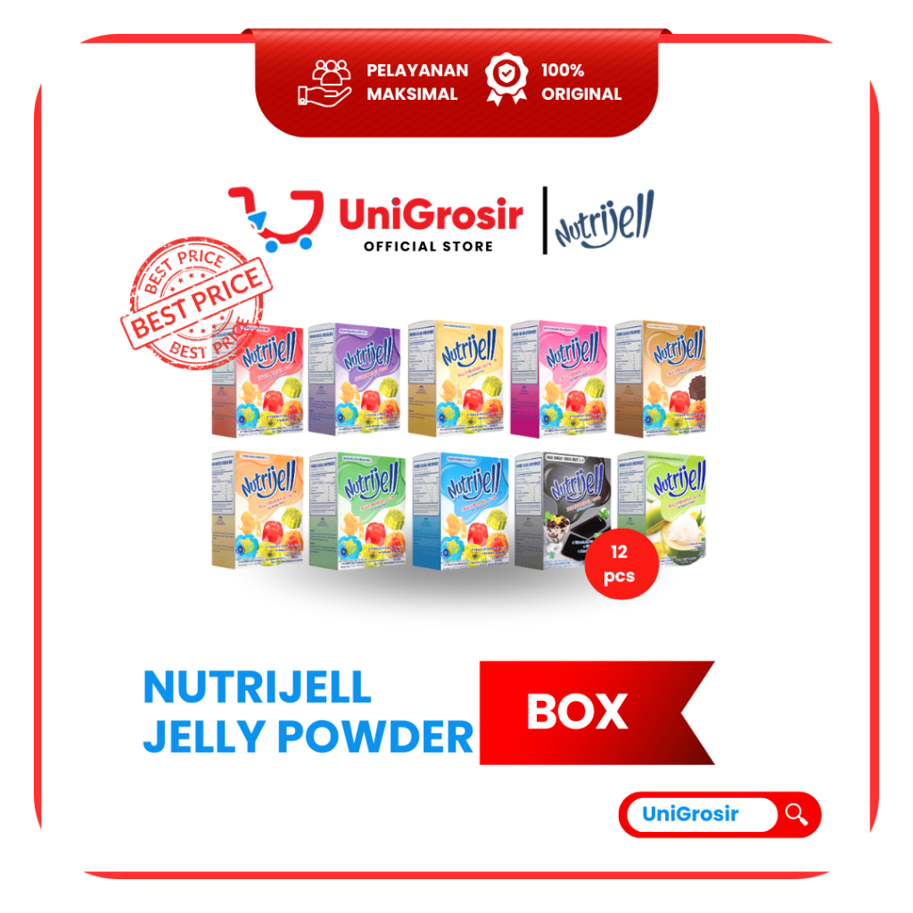 [UniGrosir] NUTRIJELL JELLY POWDER BESAR BUBUK PUDING DESSERT ~ 12 pcs BOX